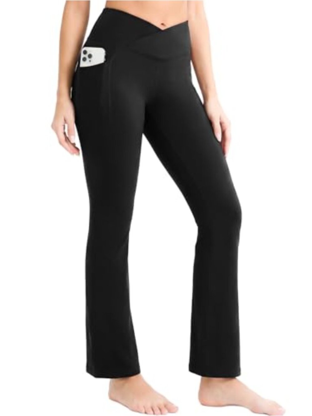Women's 29" Flare Leggings Bootcut Yoga Pants Pockets High Rise Pull On